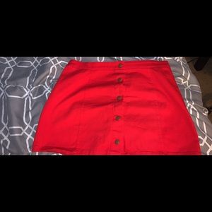 Red mini skirt